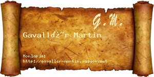 Gavallér Martin névjegykártya